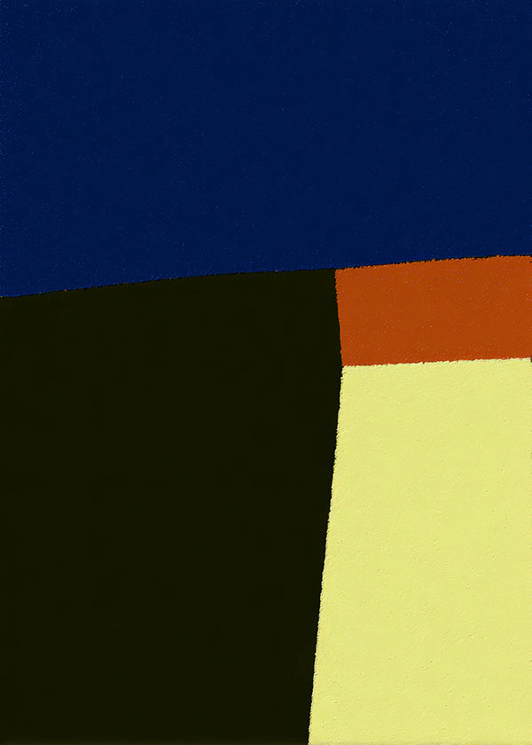Abstraktes Bild mit kräftigen blauen Flächen