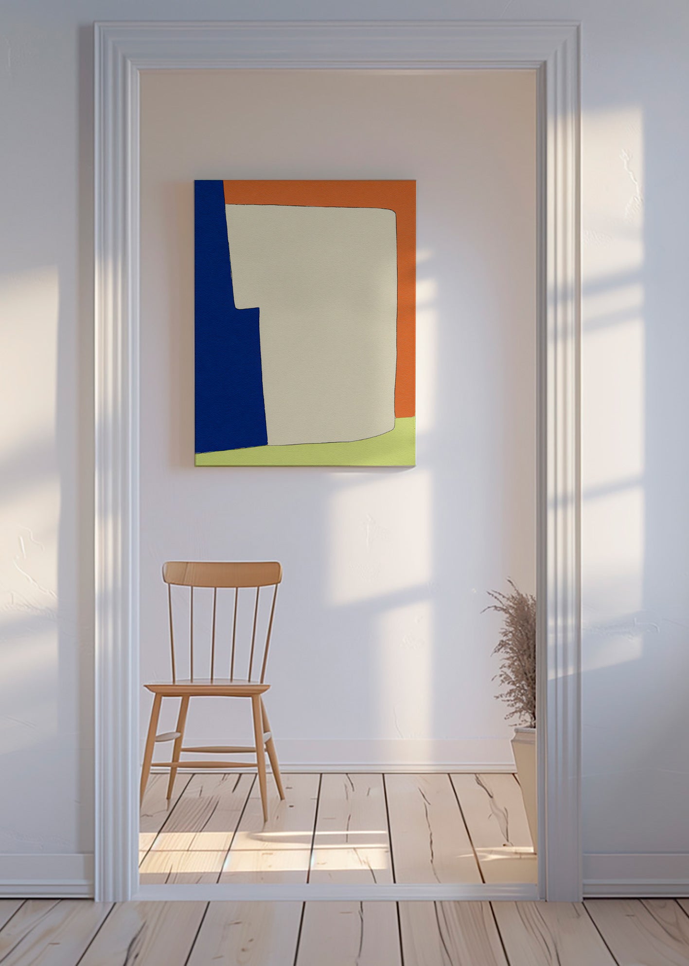 Cuadro abstracto con formas suaves
