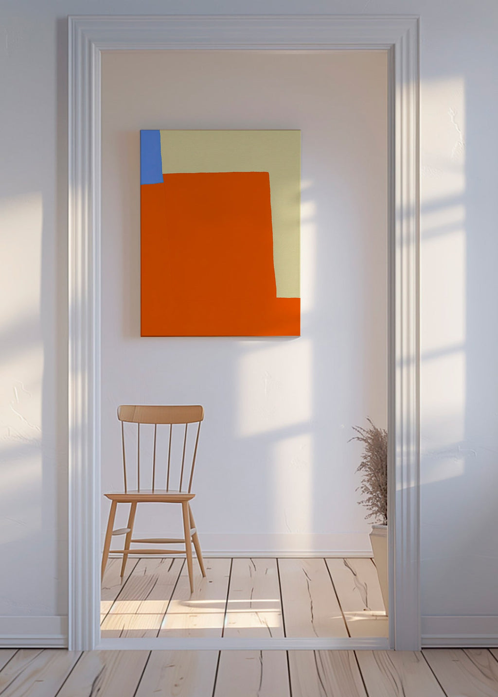 Abstraktes Bild mit orangen Flächen