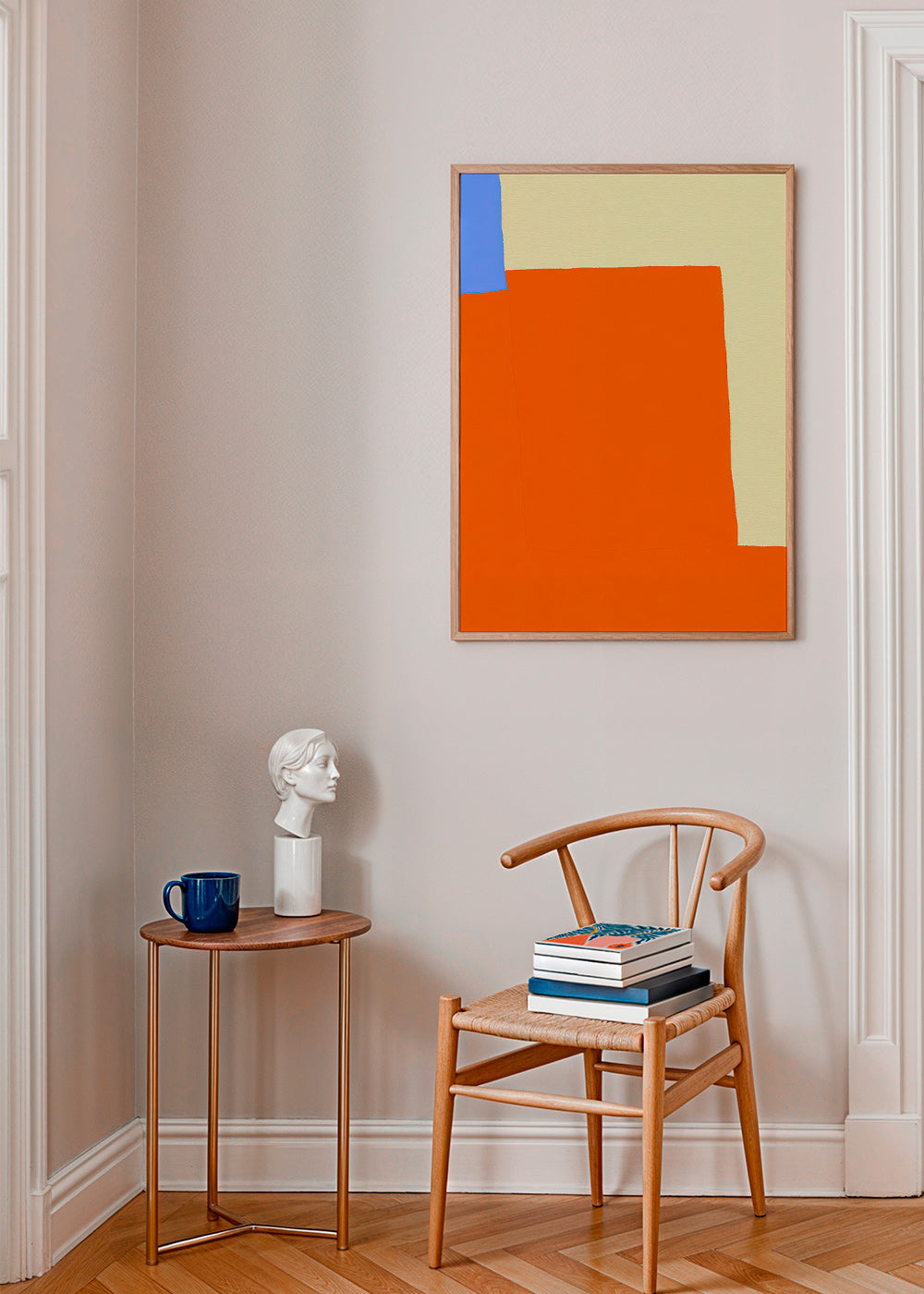 Abstraktes Bild mit orangen Flächen
