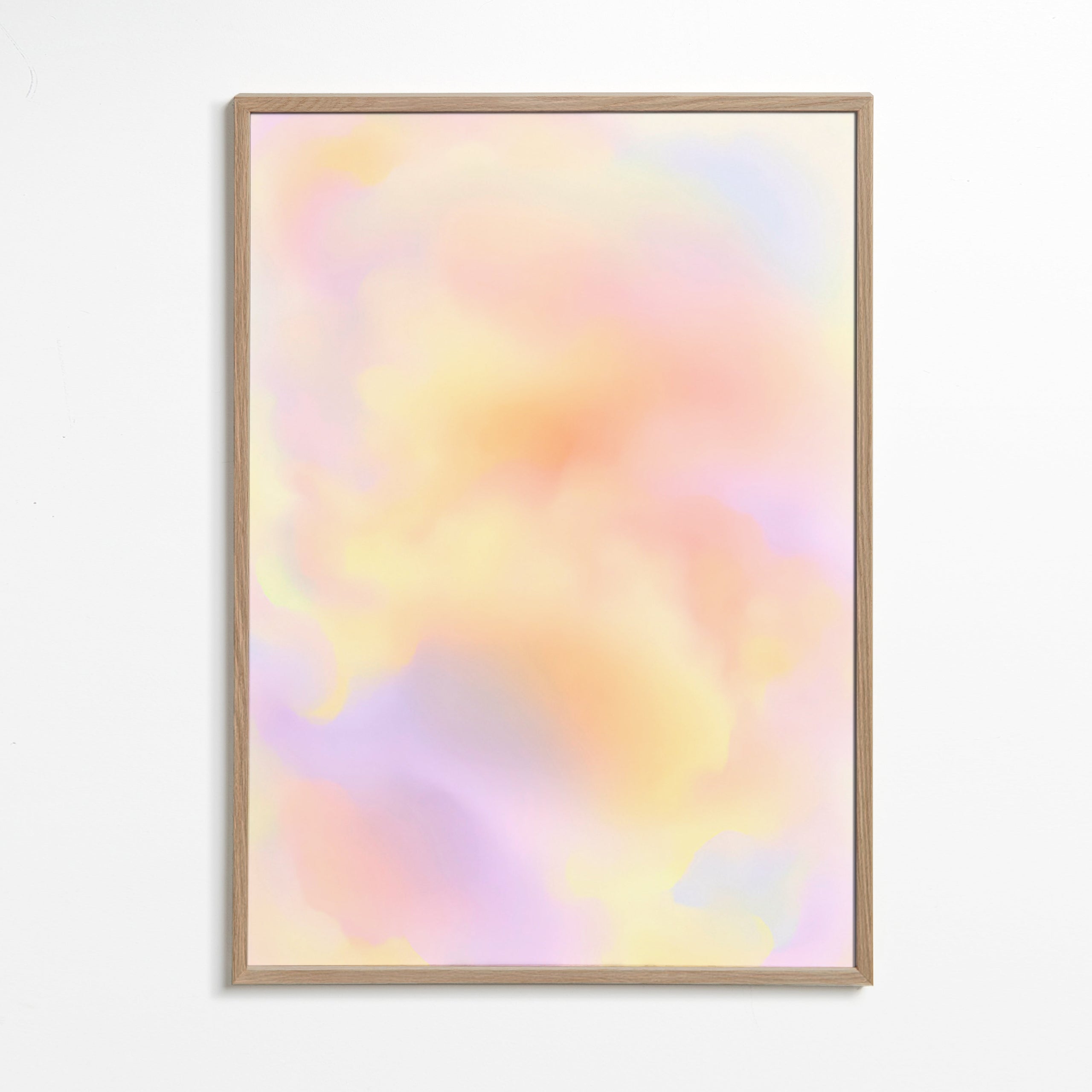Tableau abstrait nuages aux tons pastel