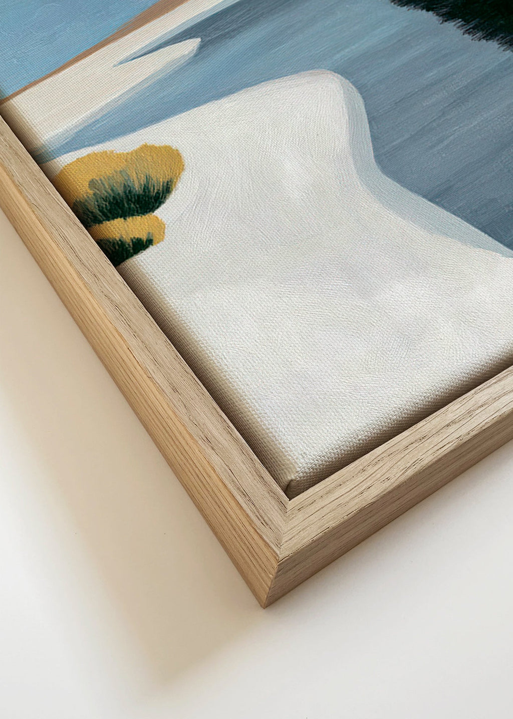 Landschaftskunst: minimalistisches Ästuar mit dunkler Klippe