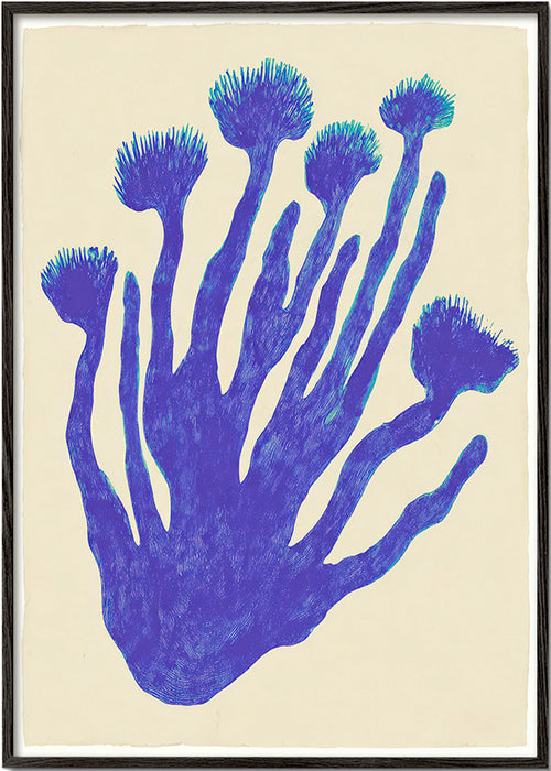 Botanische print Indigo Coral