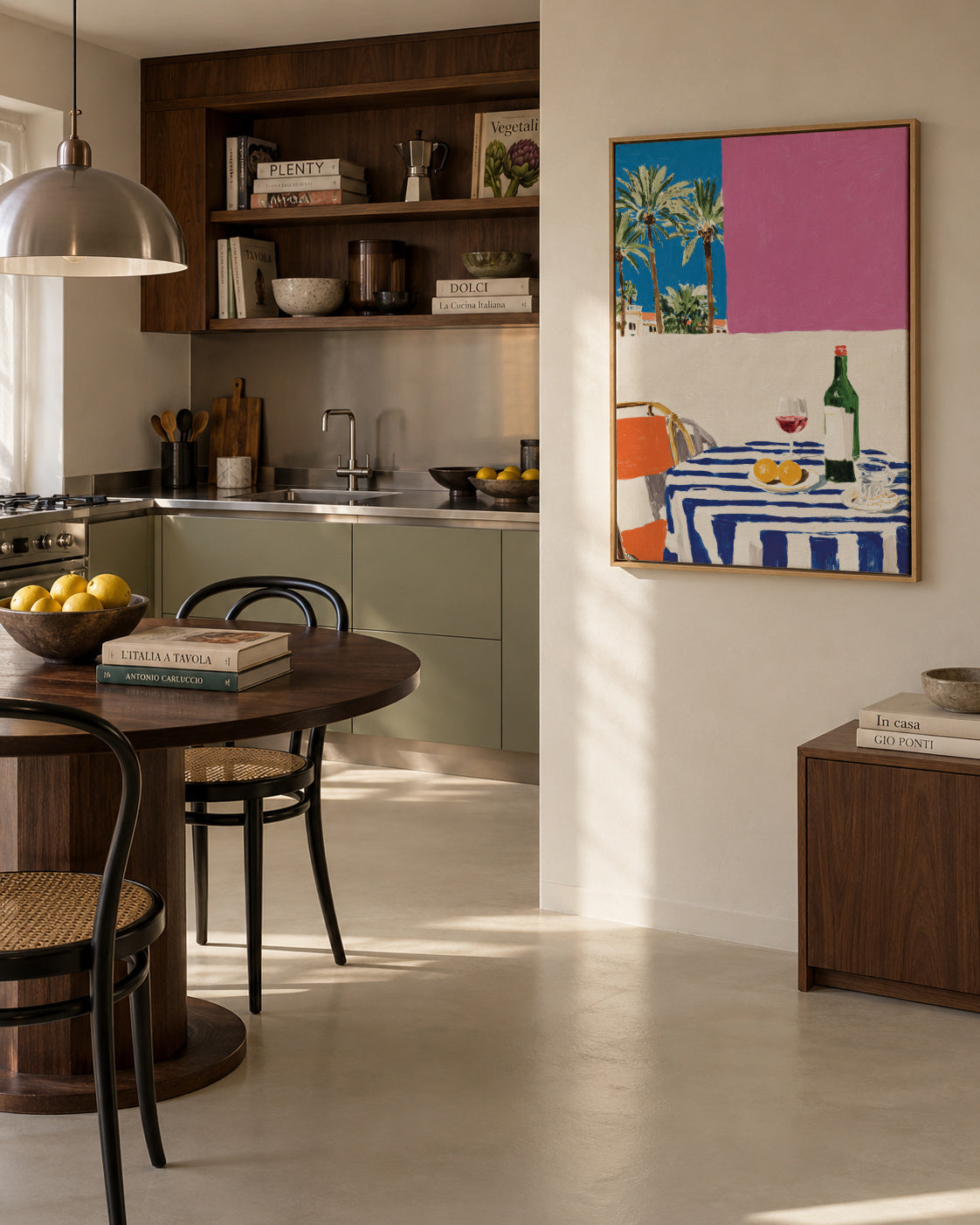 Pink Lunch - Framed canvas in an interior