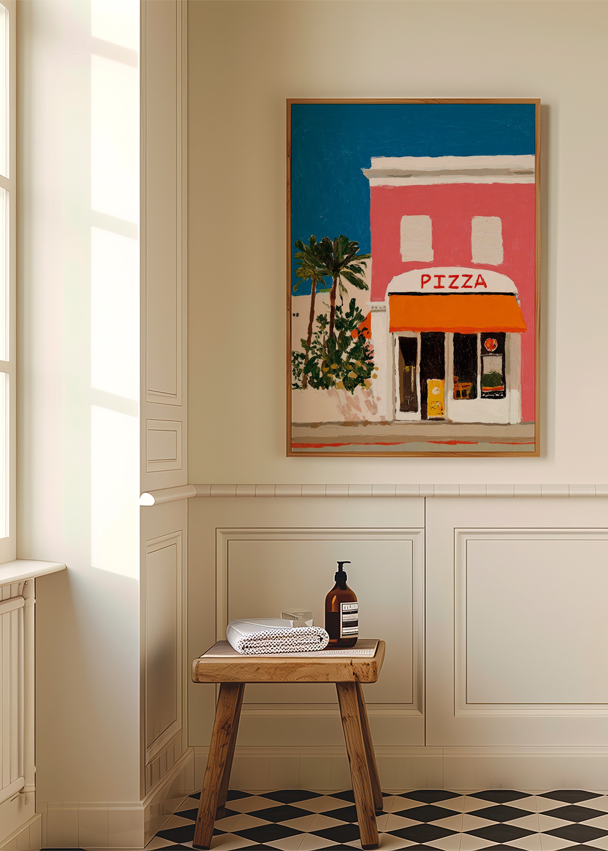 Keuken kunst pizzeria gevel
