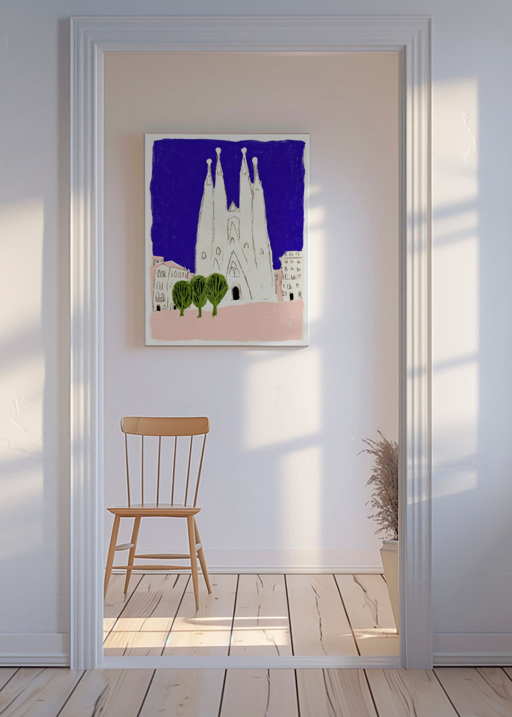 Keuken kunst Sagrada Familia nachtelijke schets