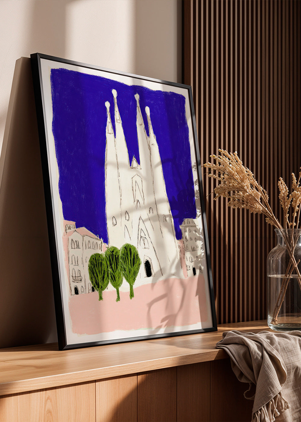 Keuken kunst Sagrada Familia nachtelijke schets