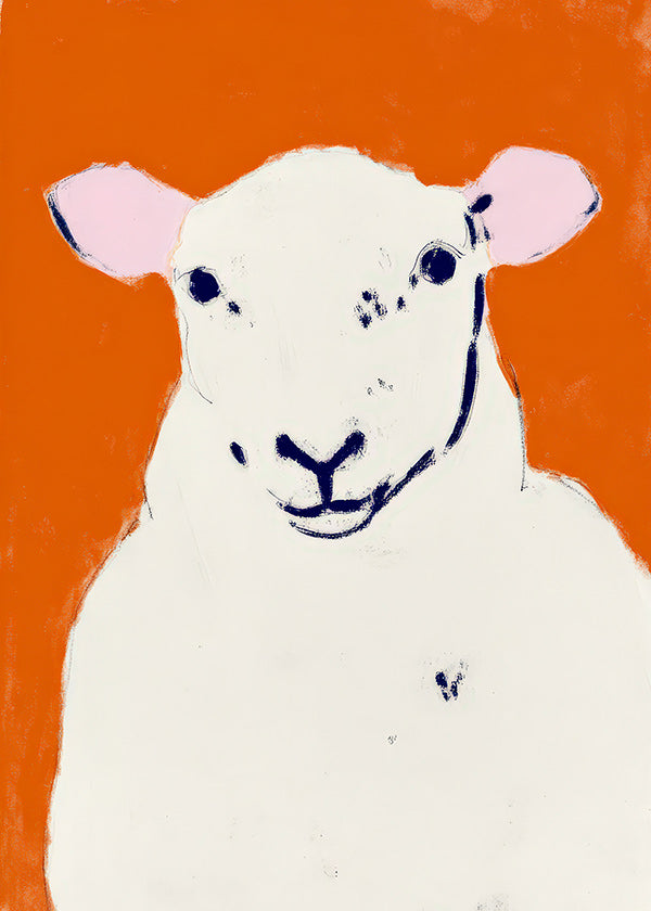 Kunstwerk witte schaap minimalistisch