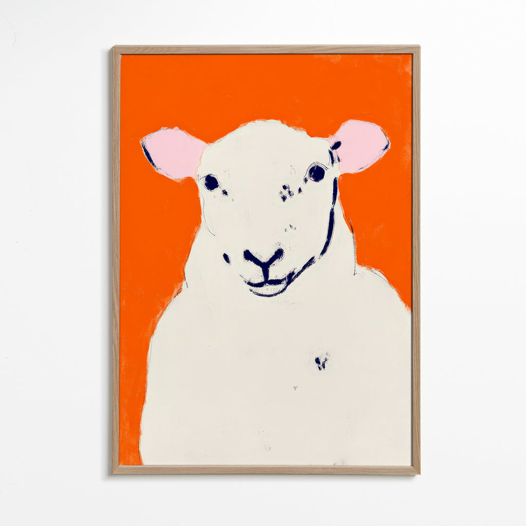 Kunstwerk witte schaap minimalistisch