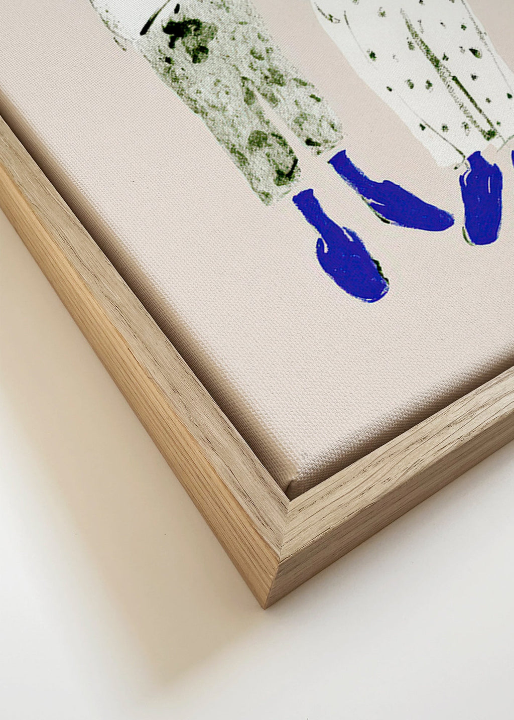 Minimalistische koppelillustratie met blauwe laarzen