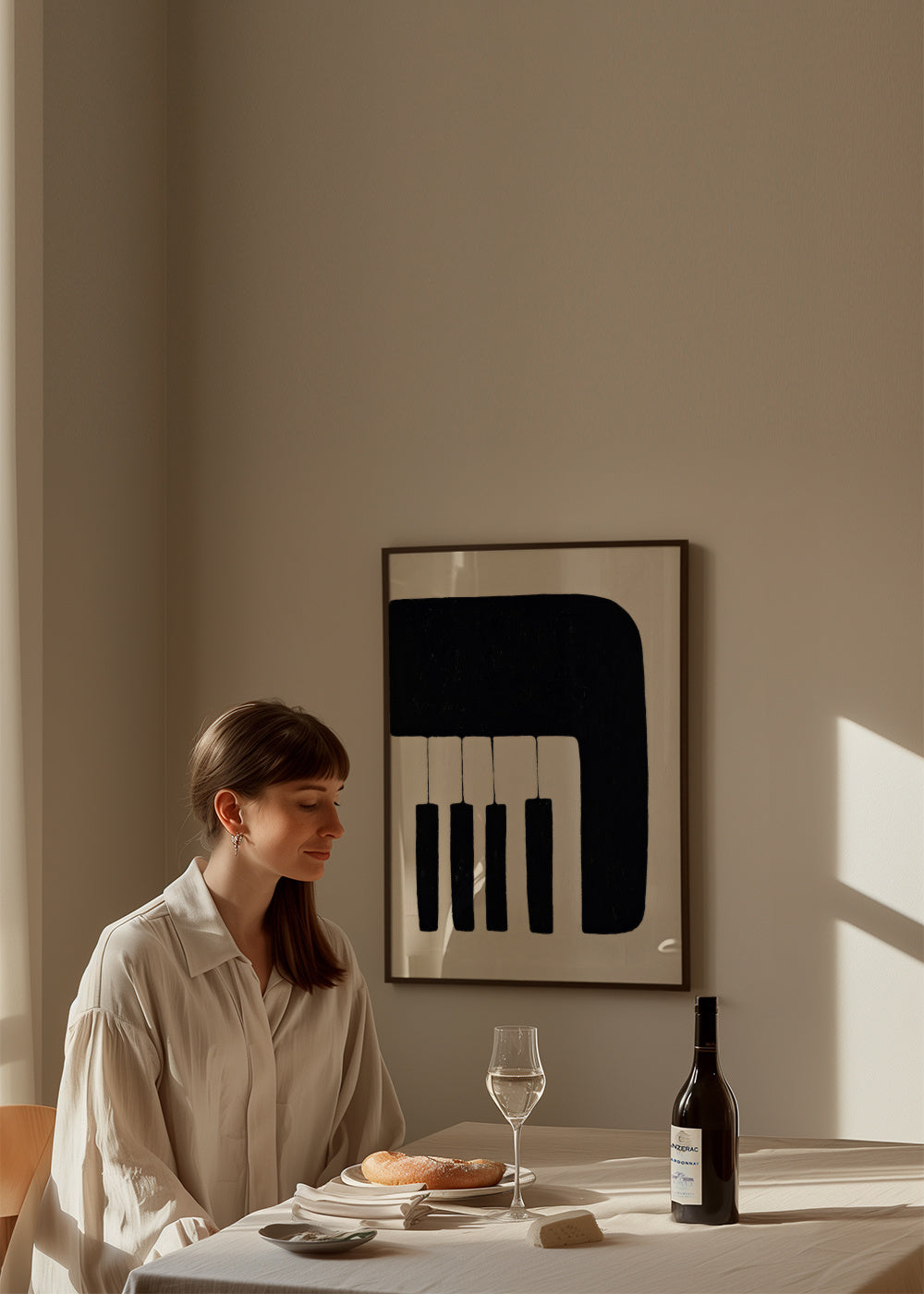 Piano Keys - Framed poster in an interior