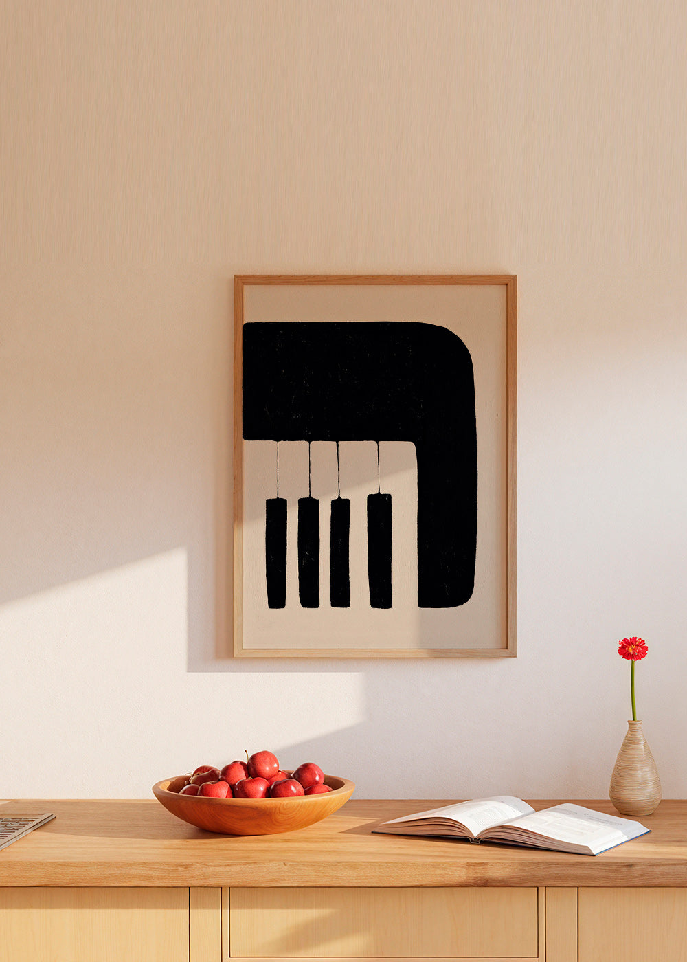 Minimalistisches Klavierbild mit Tasten