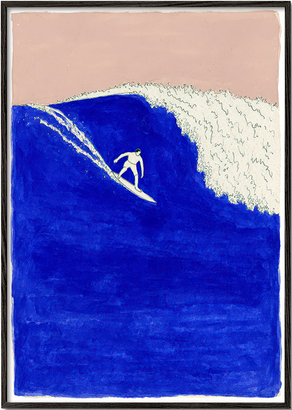 Sportbild: Surfer in intensiver blauer Welle
