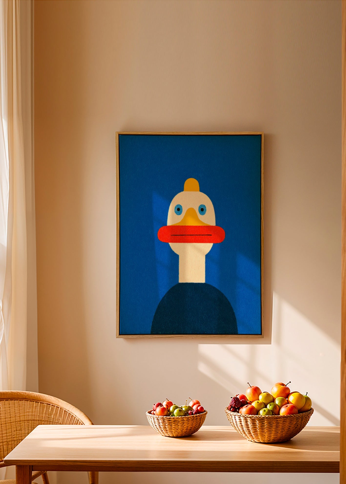 Kunstwerk blaue Ente Illustration