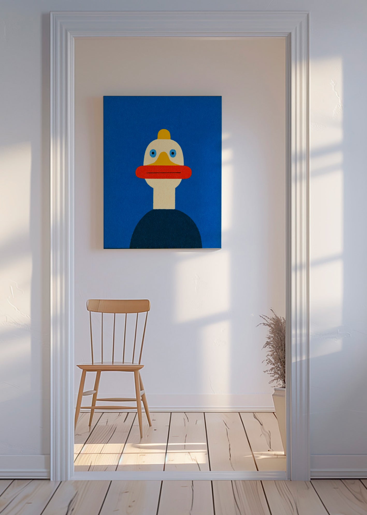 Kunstwerk blaue Ente Illustration