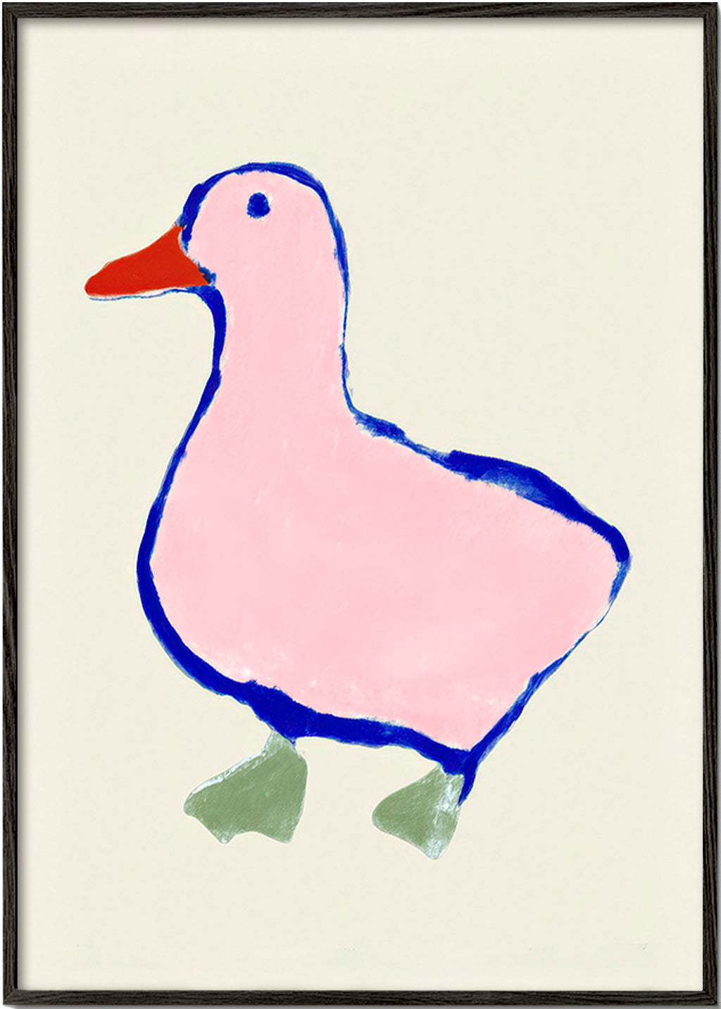 Kinderposter: roze eendje