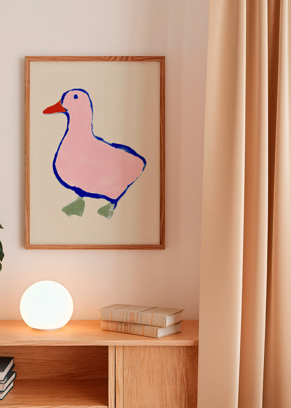 Kinderposter: roze eendje