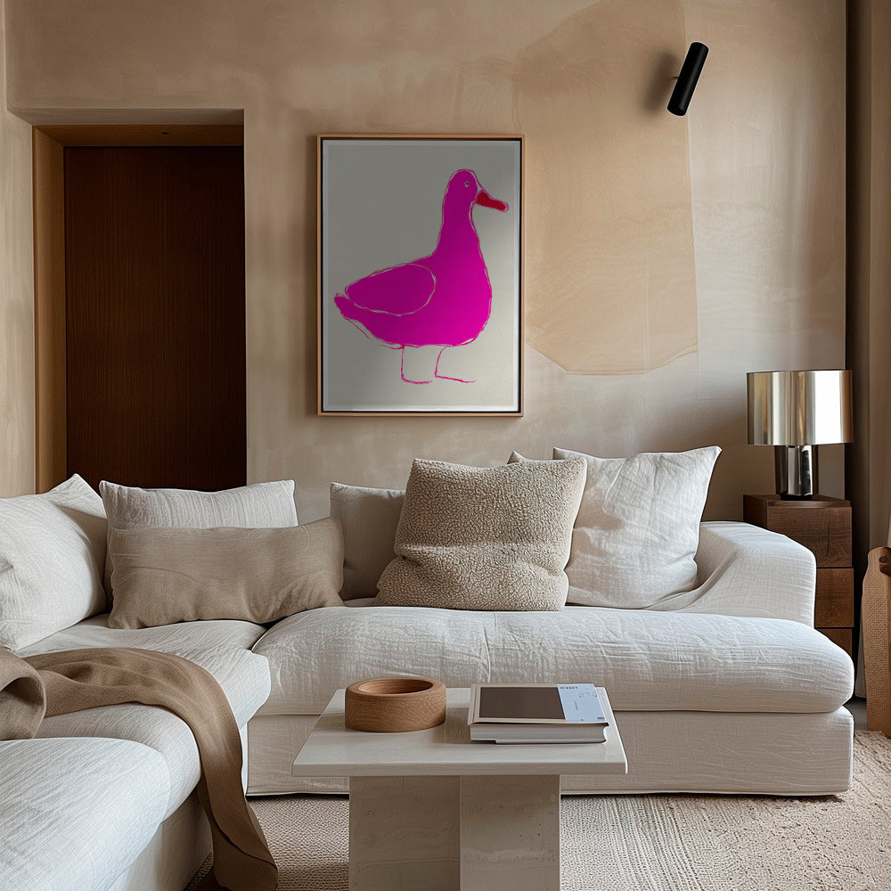 Roze eend illustratie