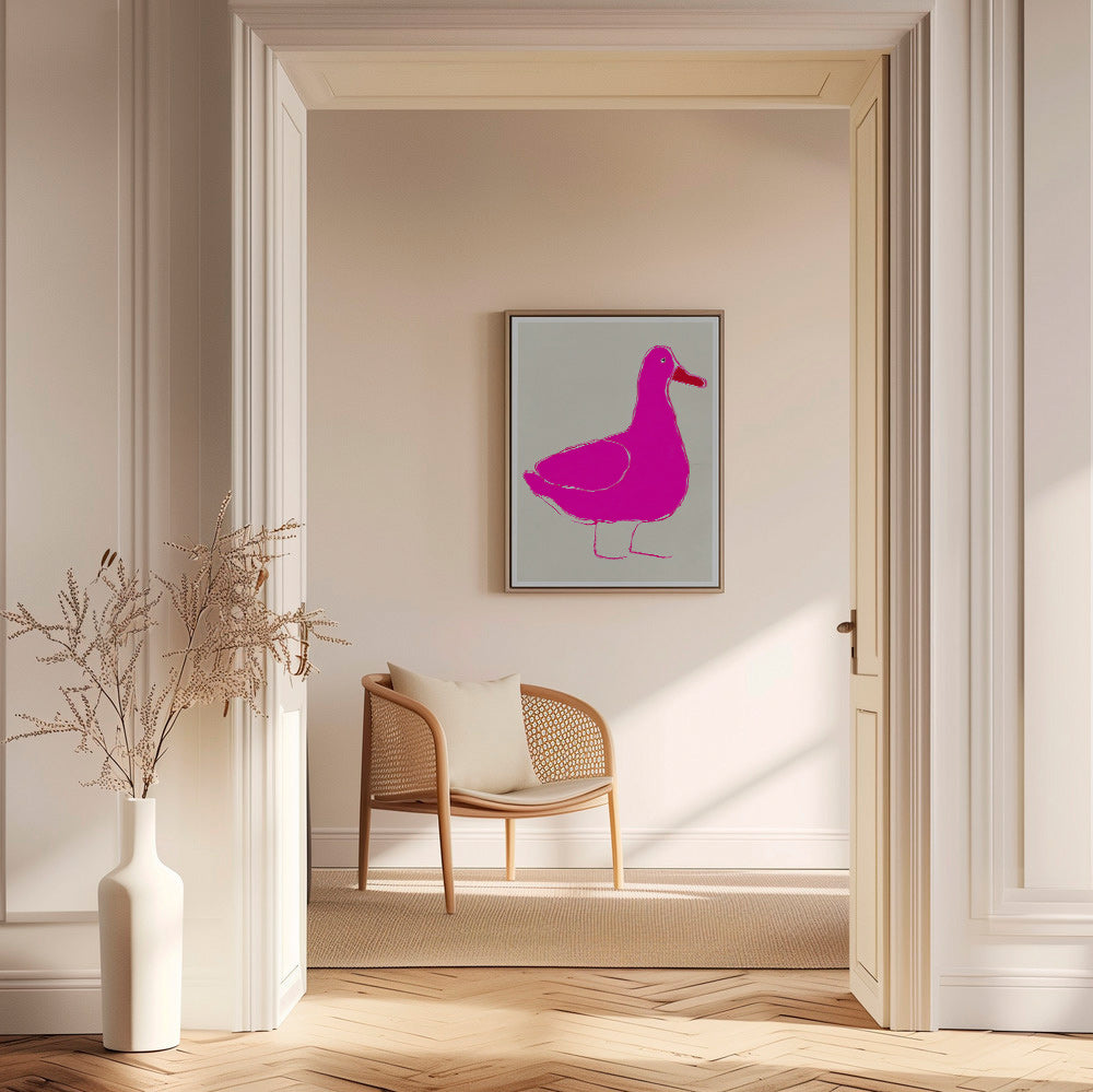 Roze eend illustratie