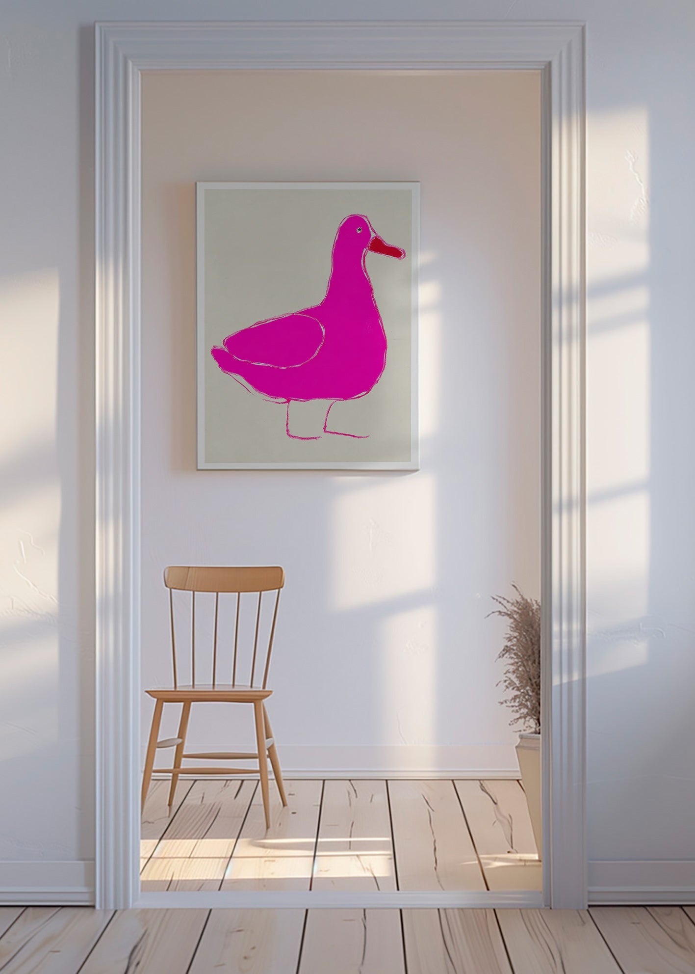 Roze eend illustratie
