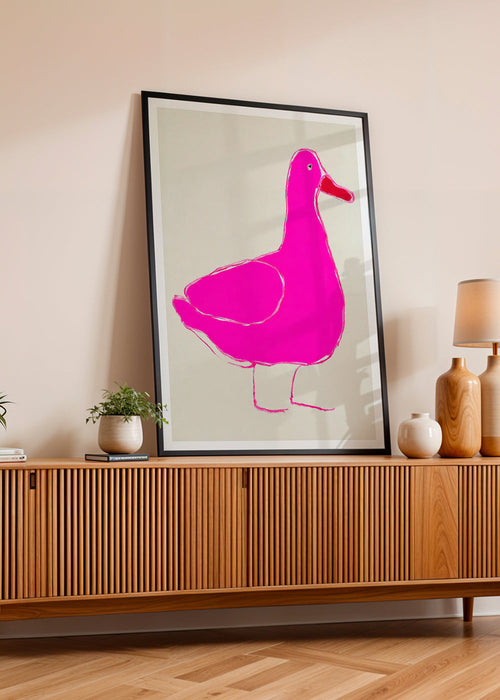 Roze eend illustratie