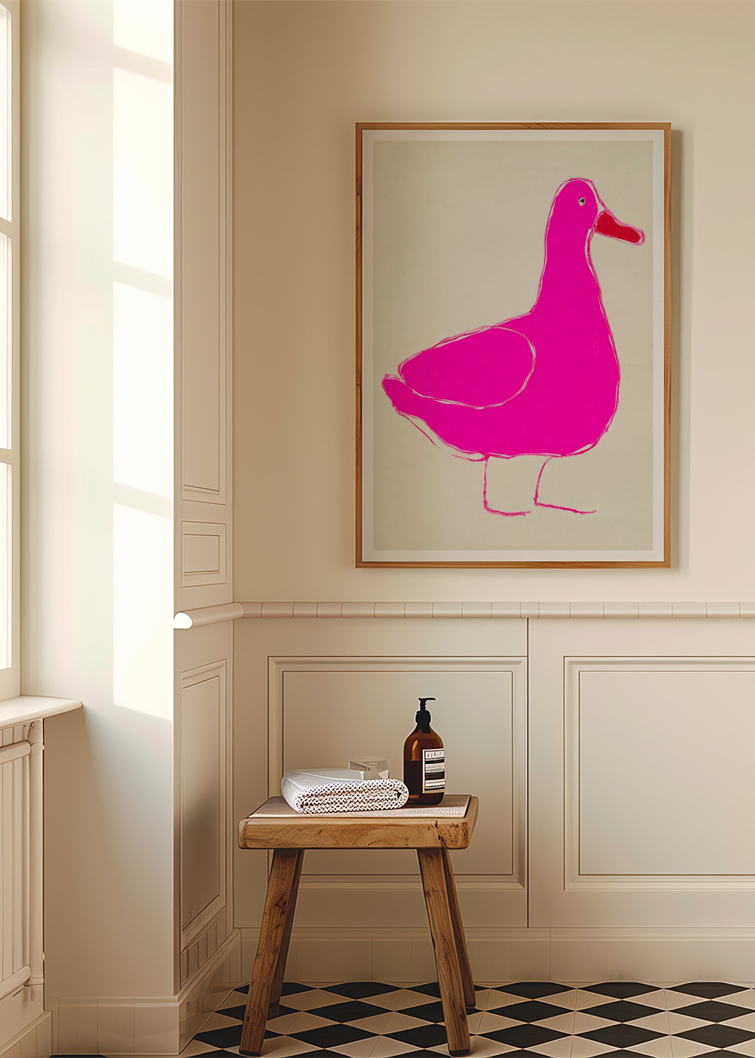 Roze eend illustratie