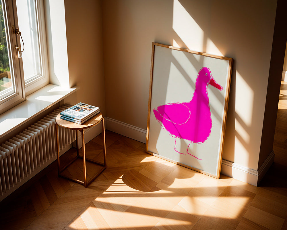Roze eend illustratie