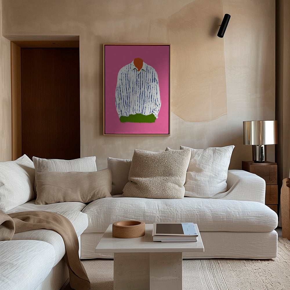 Illustration gestreiftes Hemd vor rosa Hintergrund