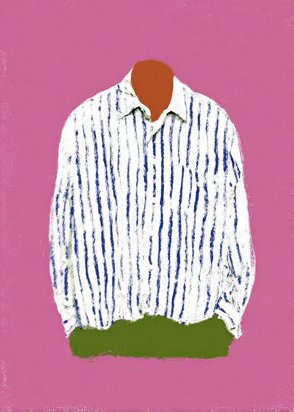 Illustration gestreiftes Hemd vor rosa Hintergrund
