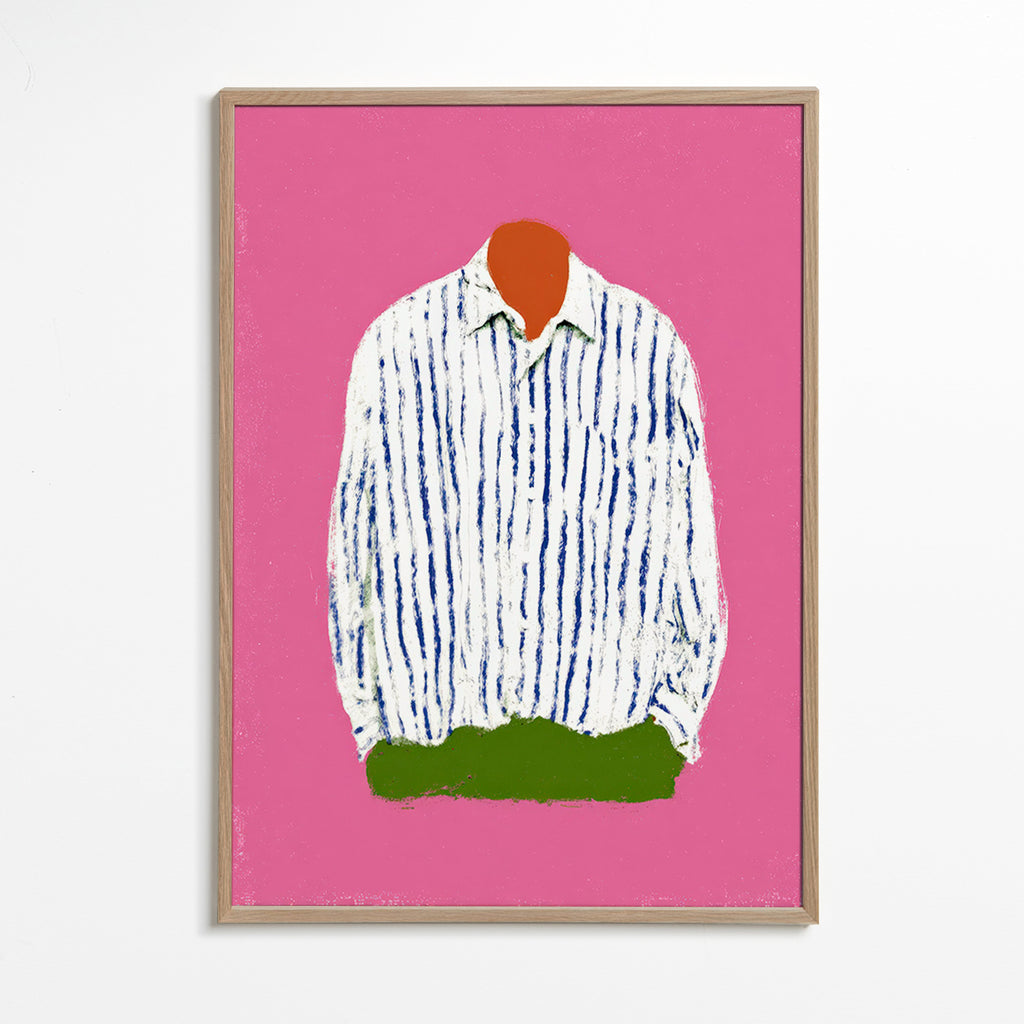 Illustration gestreiftes Hemd vor rosa Hintergrund