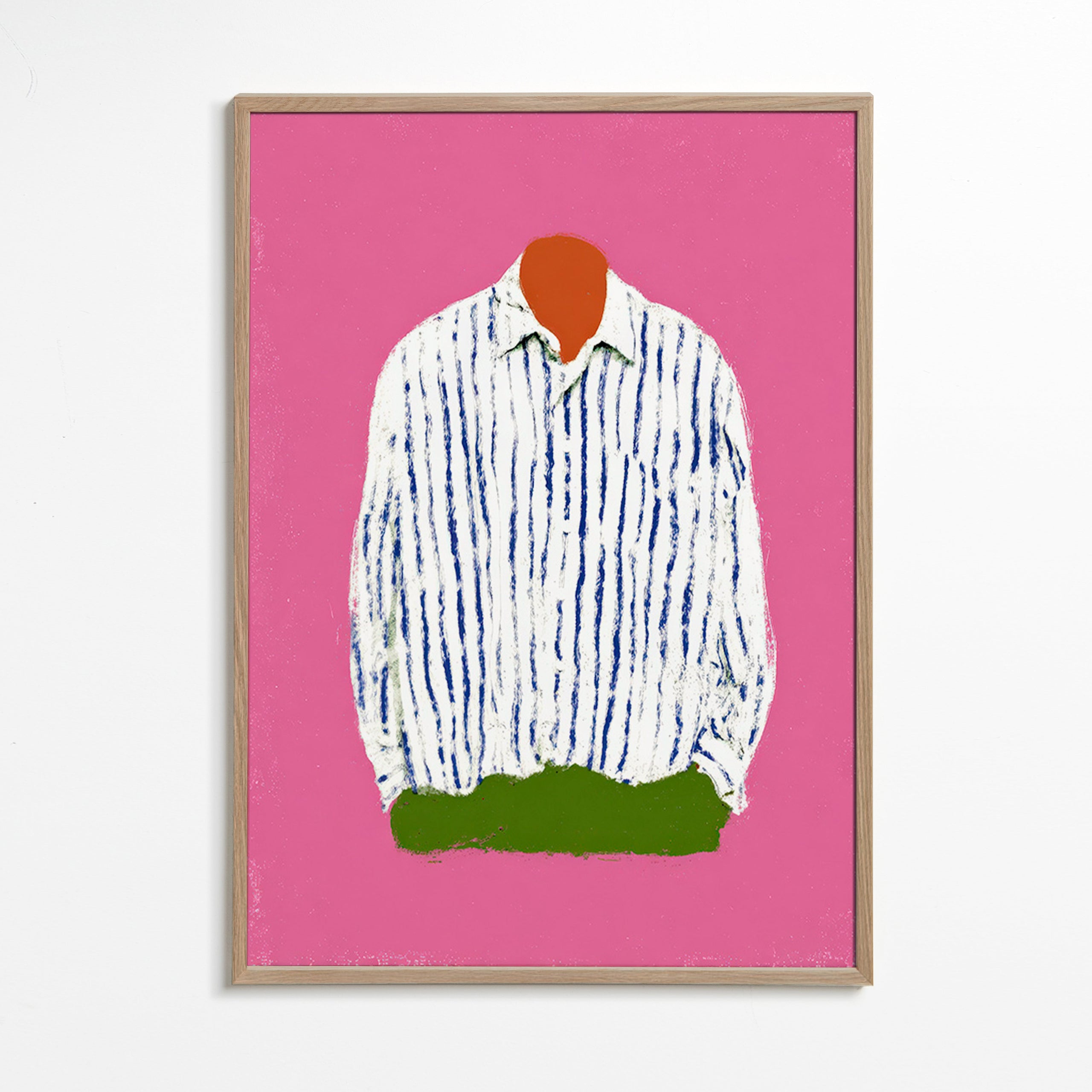 Illustration gestreiftes Hemd vor rosa Hintergrund