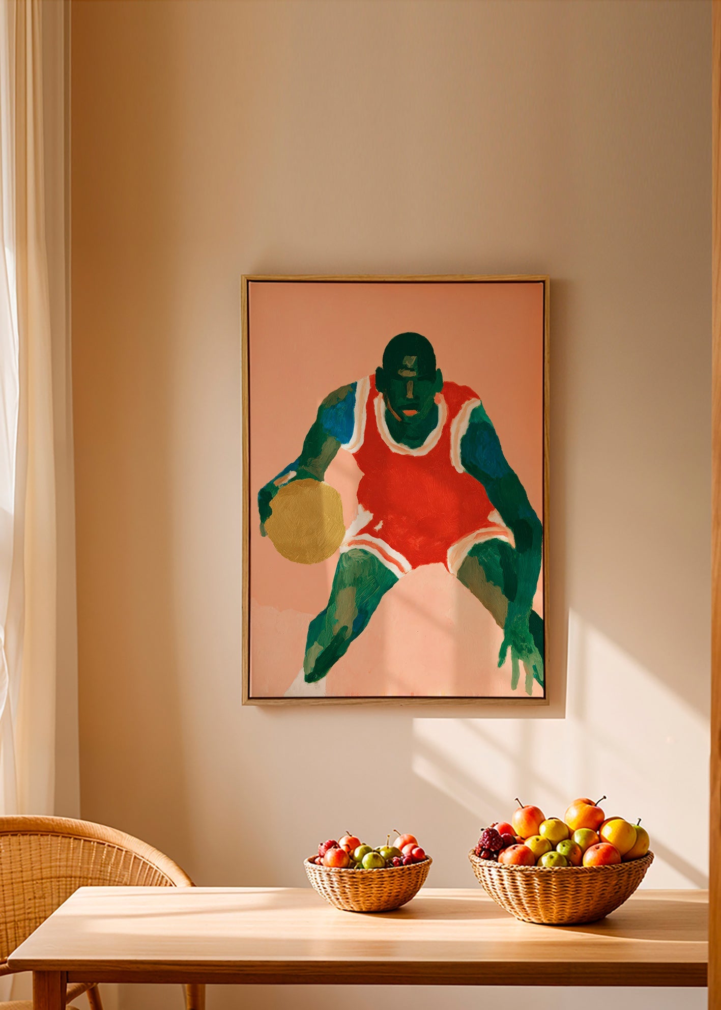 Sport kunst: basketbalspeler in beweging