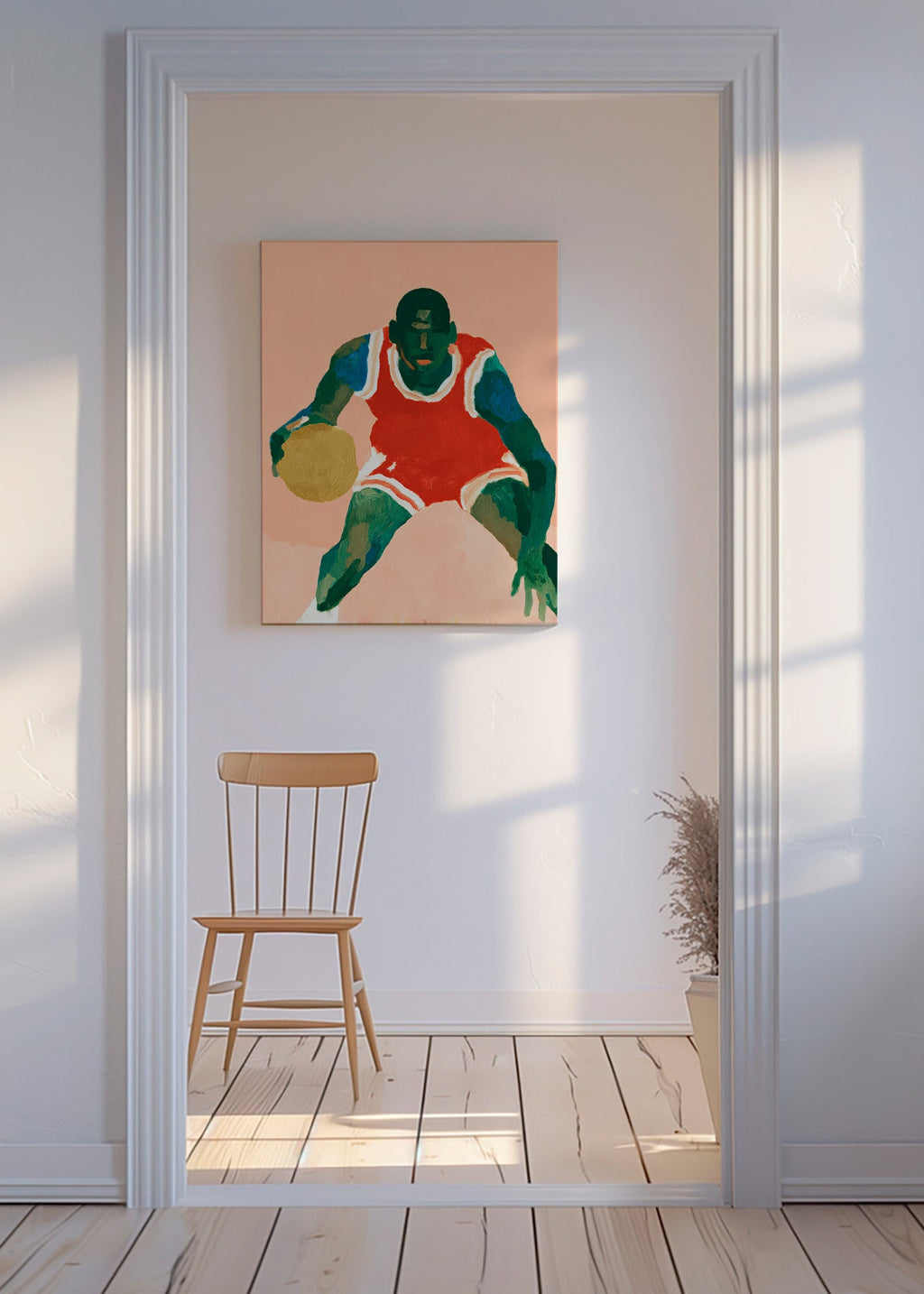 Sport kunst: basketbalspeler in beweging