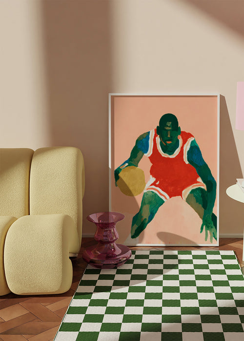 Sport kunst: basketbalspeler in beweging
