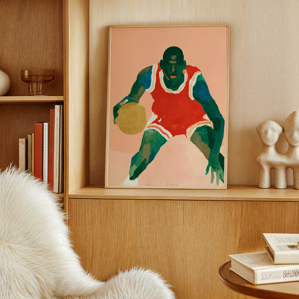 Sport kunst: basketbalspeler in beweging