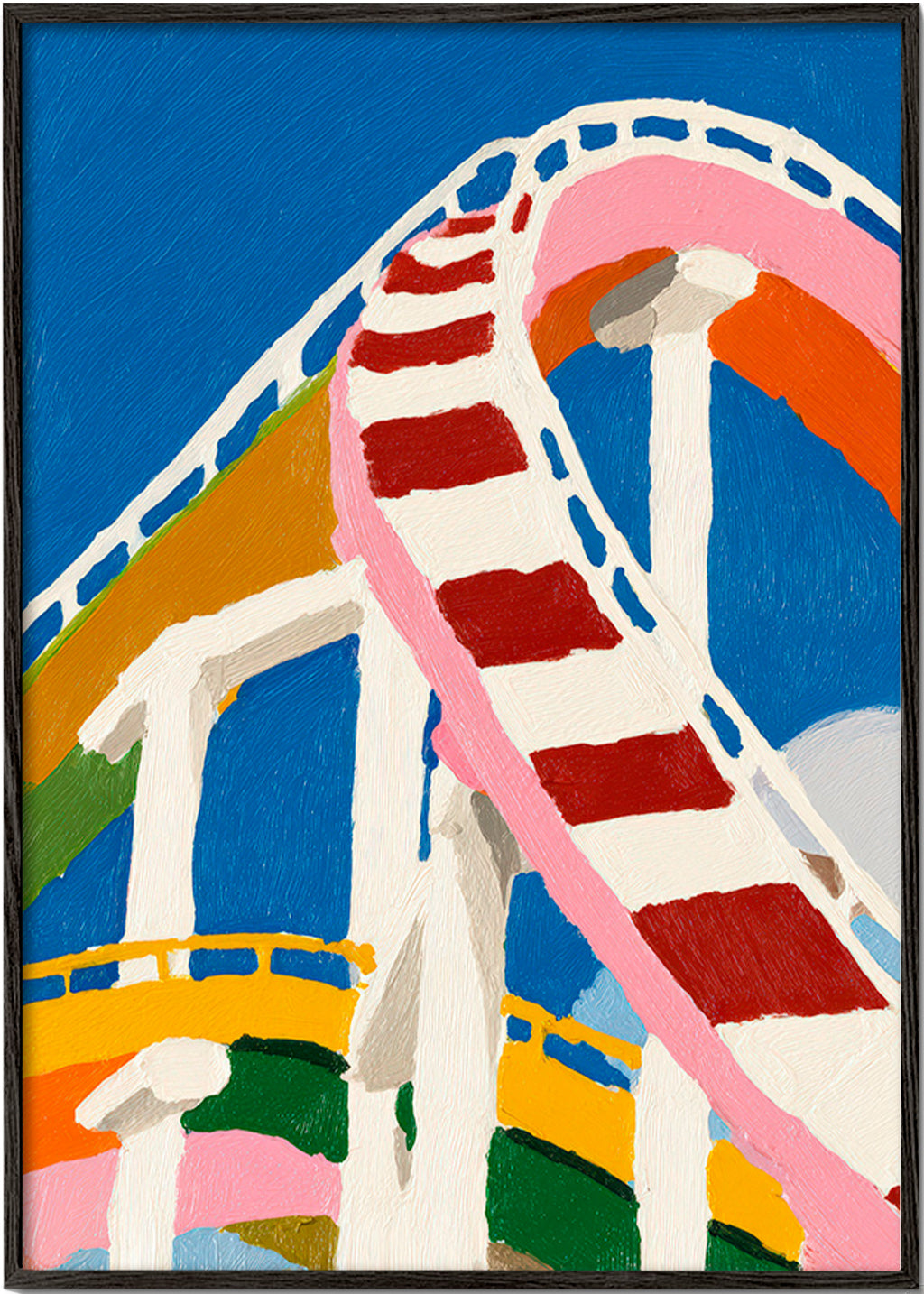 Bunte Achterbahn-Illustration