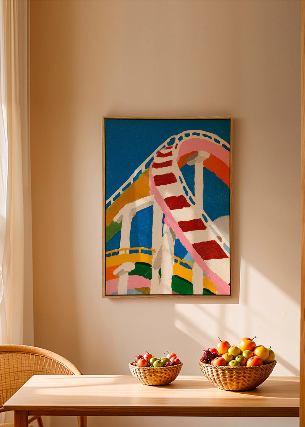 Bunte Achterbahn-Illustration