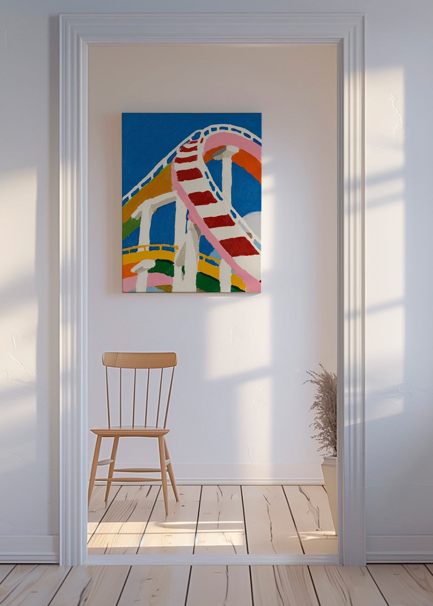 Bunte Achterbahn-Illustration