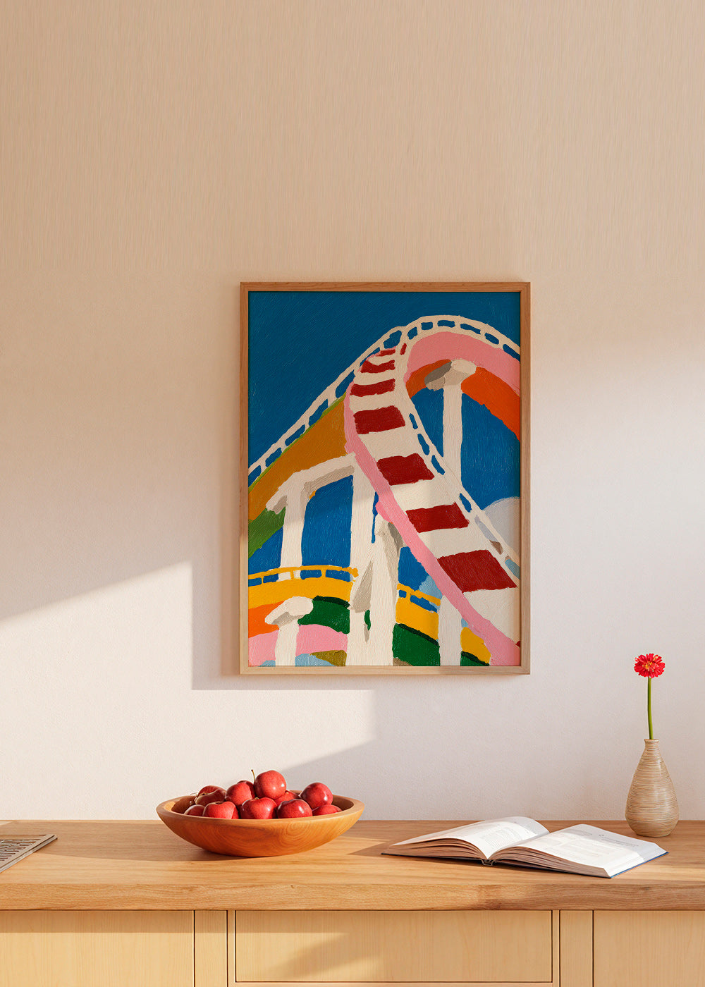Bunte Achterbahn-Illustration
