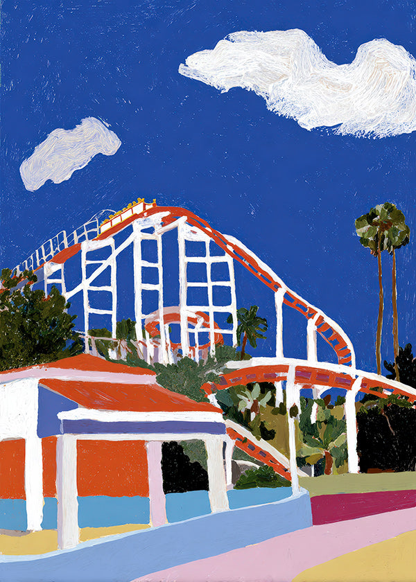 Illustration de parc d'attractions colorée