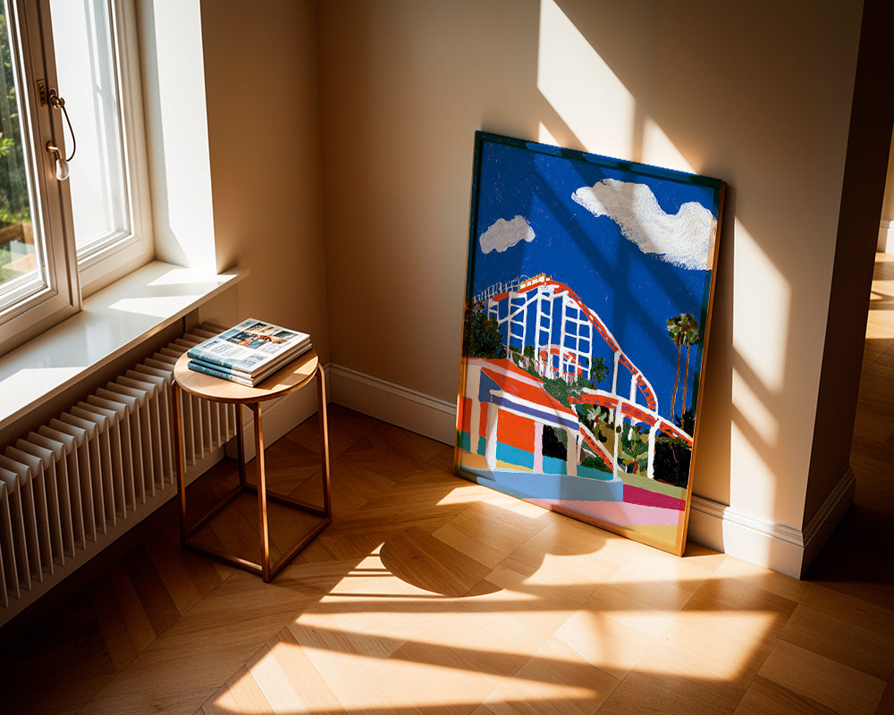 Bunte Illustration eines Vergnügungsparks