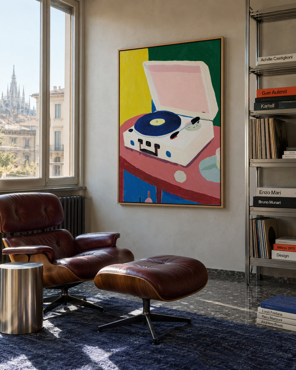 Vinyl Morning - Framed canvas in an interior
