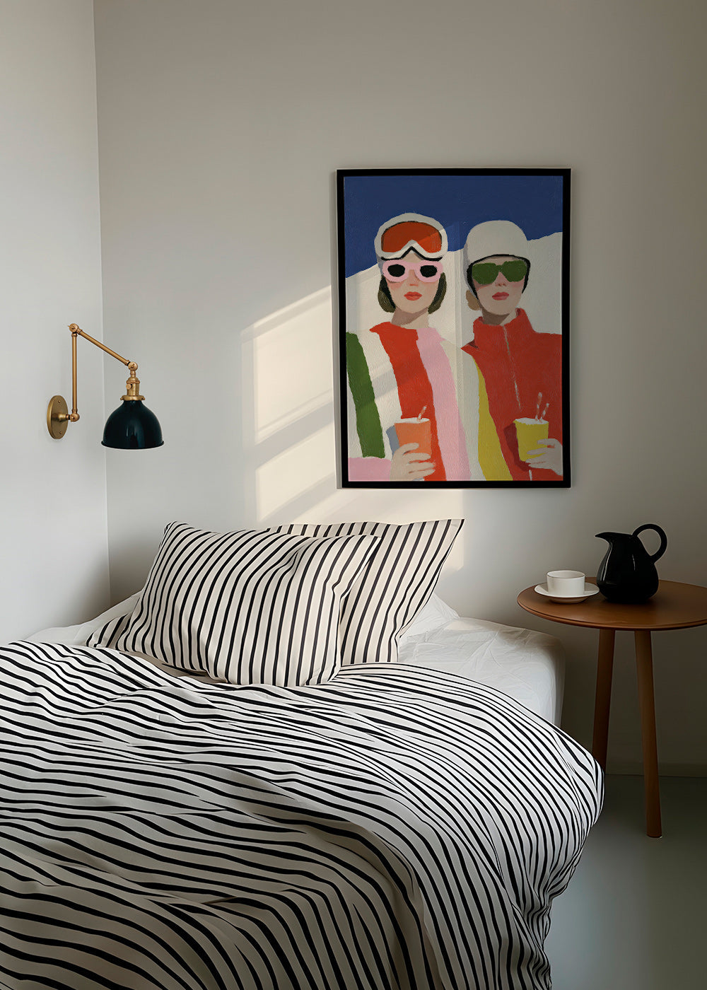 Illustration: Après-Ski-Duo im Retro-Stil