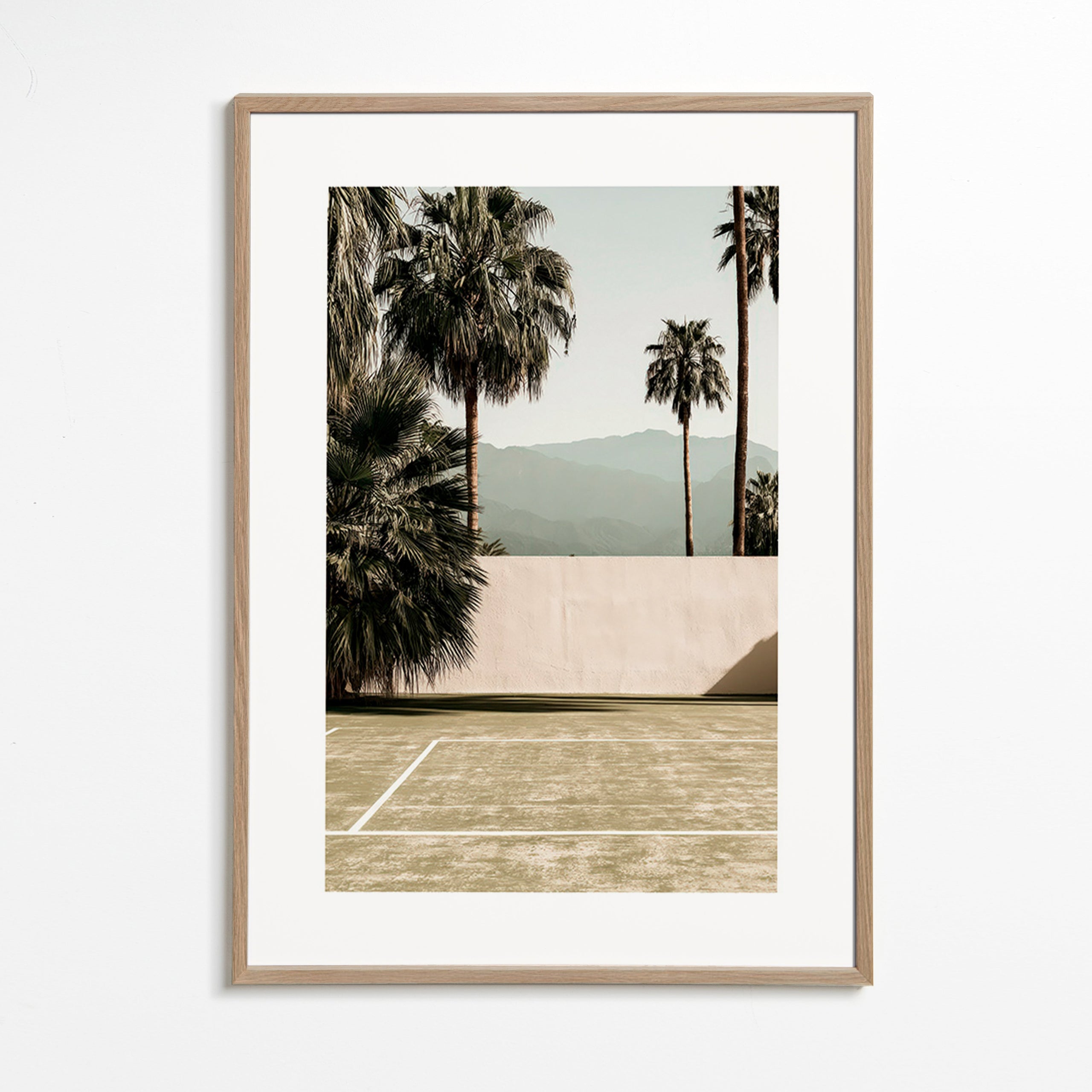 Art de paysage palmiers et mur minimal