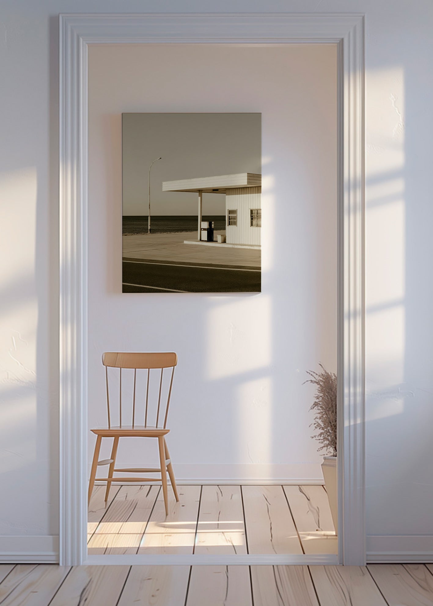Landschap kunst verlaten kuststation