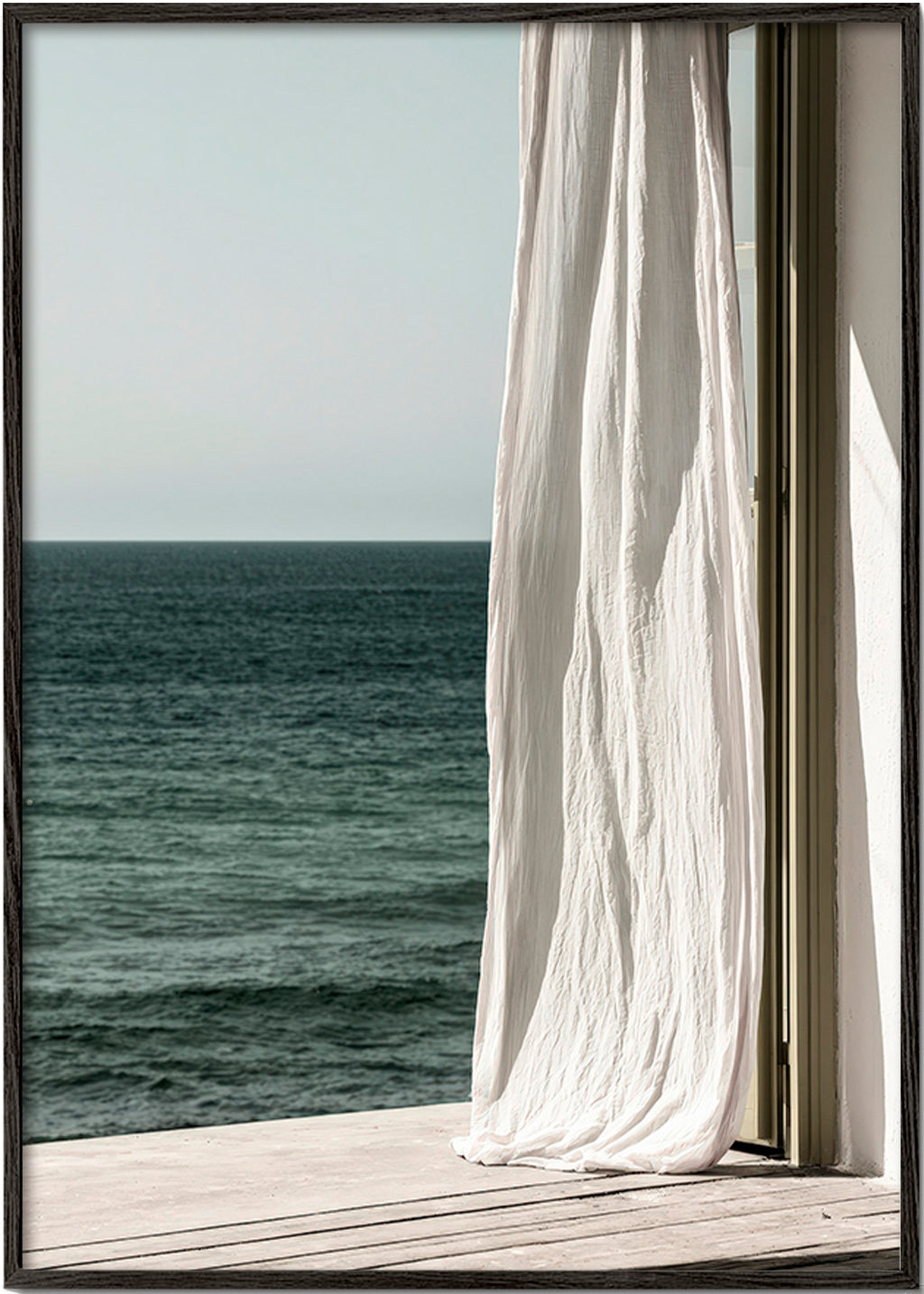 Tableau de paysage avec rideau au bord de la mer