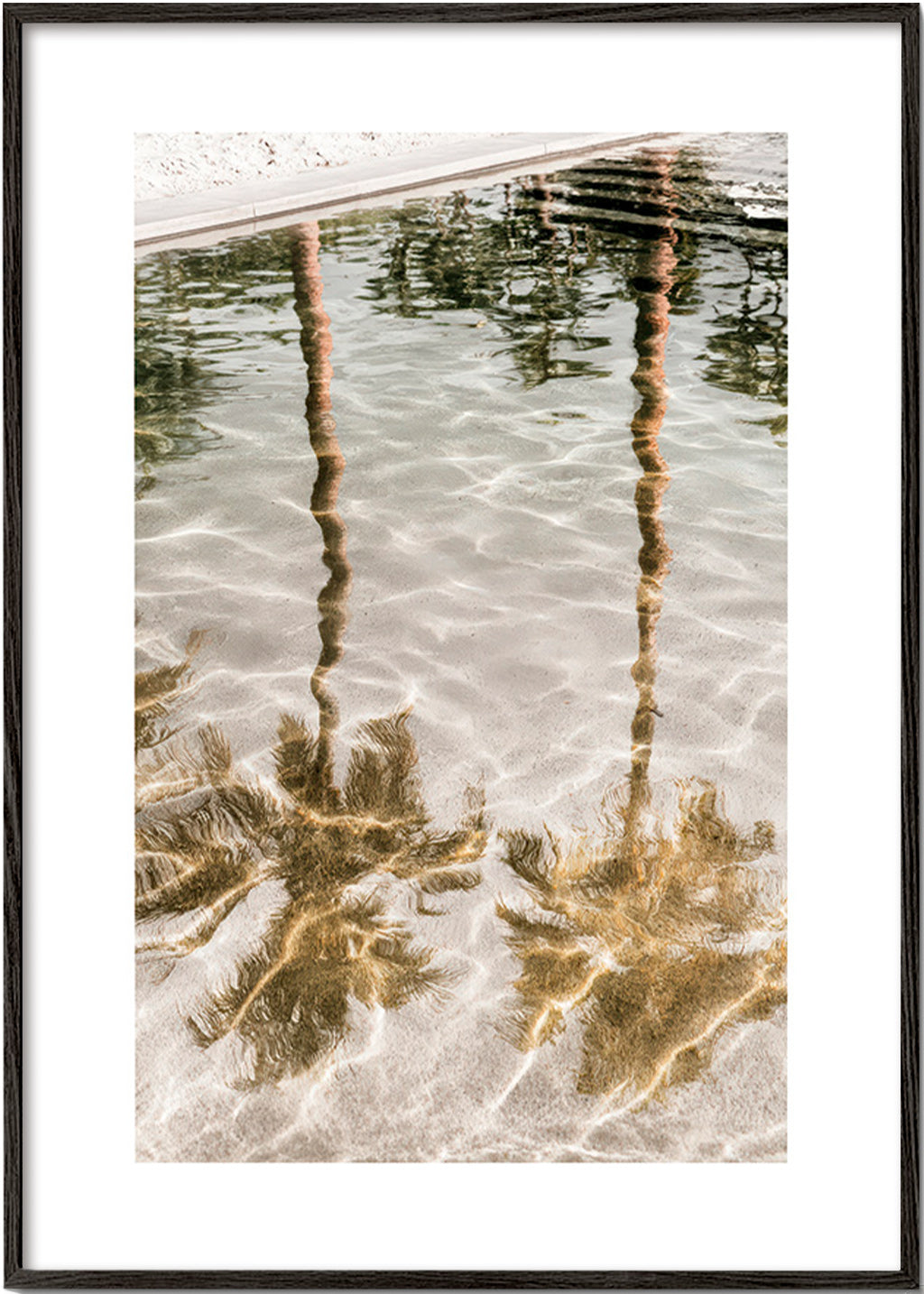 Landschap kunst met palmenreflecties