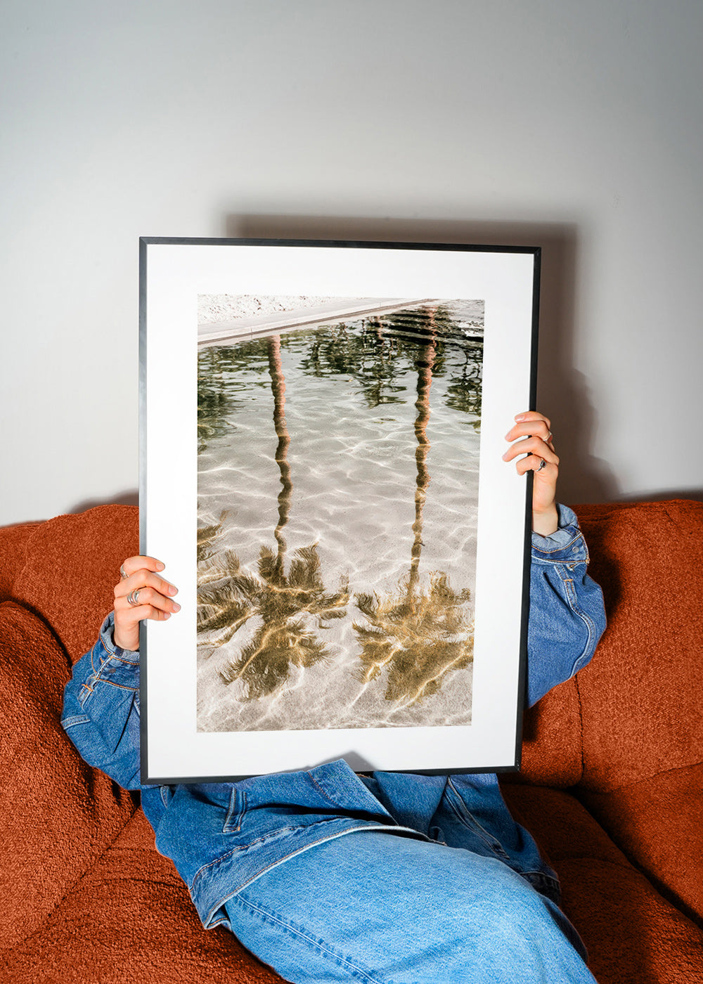 Landschap kunst met palmenreflecties