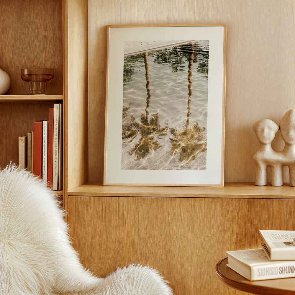 Landschap kunst met palmenreflecties