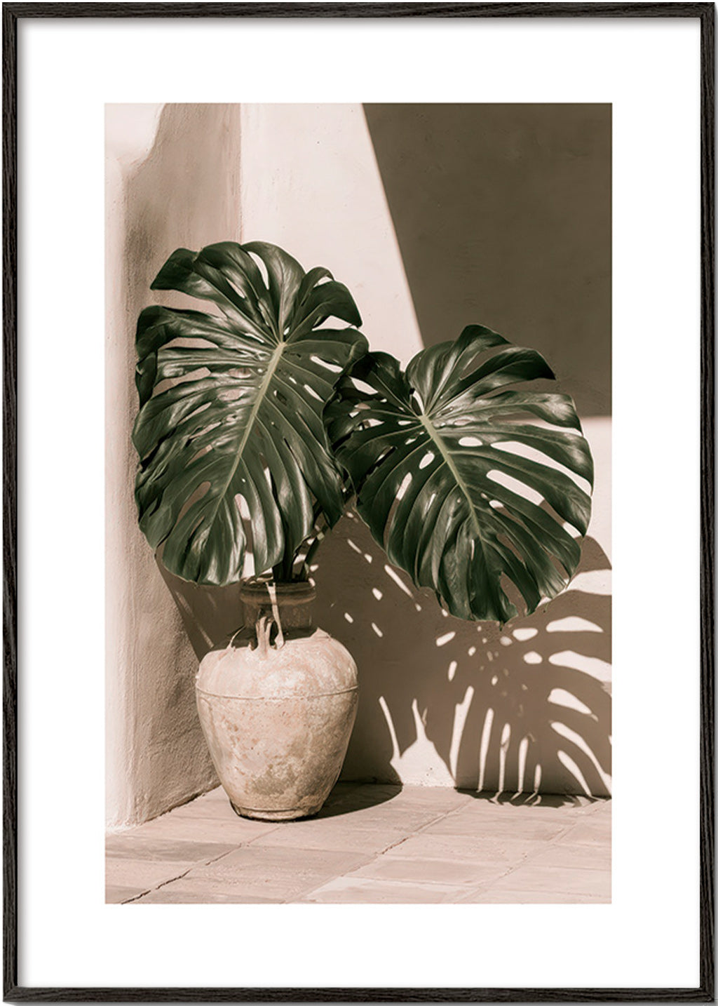 Botanischer Druck Monstera im Topf